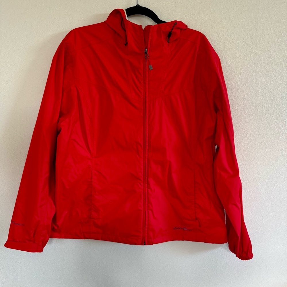 Eddie Bauer Red Hooded Lightweight Jacket